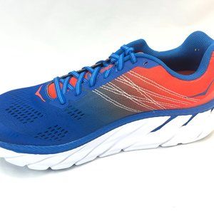 HOKA ONE ONE MEN’S CLIFTON 6 MANDARIN RED IMPERIAL BLUE US 9.5
